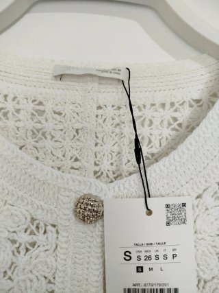 Bolso Zara Piel y Lona Beige/Marrón