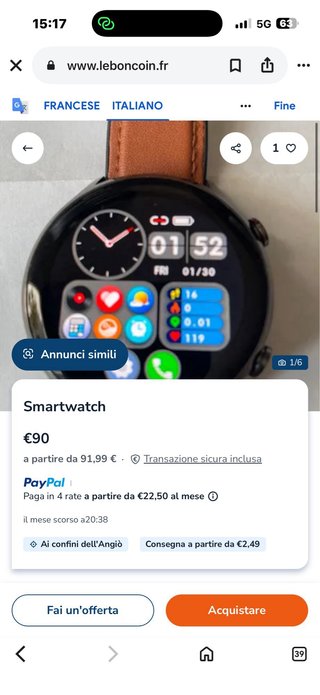 Smartwatch amazfit Nero e Marrone