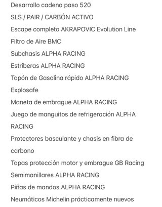 BMW S1000RR Alpha Racing Circuito