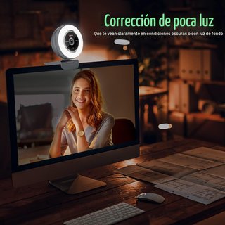Webcam Angetube 1080P 60FPS con Luz