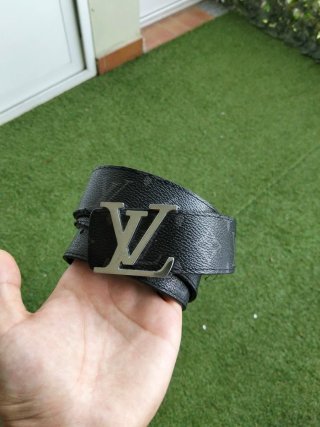 Cintura Louis Vuitton Nera Fibbia Argento