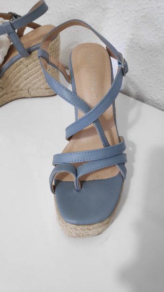 Sandalias Marypaz Mujer Tacon Azul