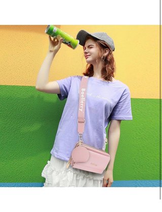 Bolso Bandolera Baellerry Rosa Cuero Mujer