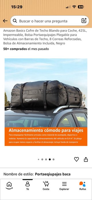 Vaca de coche Amazon Basics 425L
