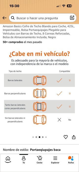 Vaca de coche Amazon Basics 425L