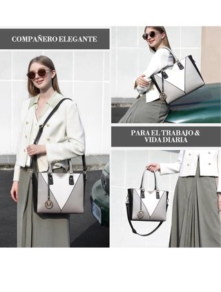 Bolso Miss Lulu Negro, Gris y Blanco