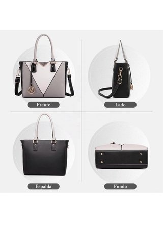 Bolso Miss Lulu Negro, Gris y Blanco