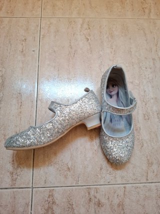 Zapatos Elsa Frozen H&M T30 Plateados