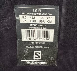 Botas Salomon Lo Fi Snowboard Talla 42.5