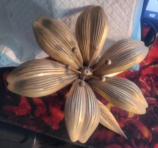 Cenicero Flor Lirio Vintage Bronce 50-60 firmado