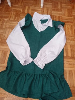Conjunto 2 piezas mujer verde y blanco