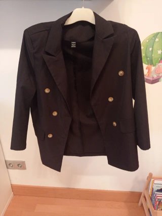 Gabardina nera a doppio bottone taglia S