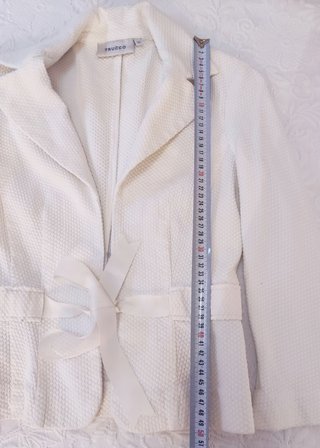 Chaqueta blanca de piqué Trucco, talla 38