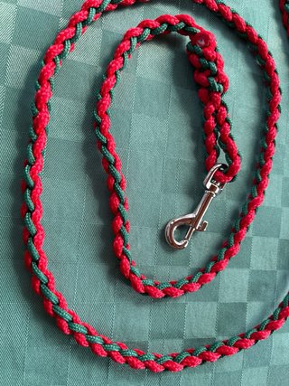 Guinzaglio trecciato rosso/verde
