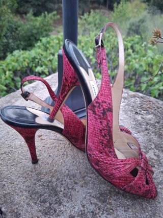 Sandalias Jimmy Choo Rosa Piel Serpiente