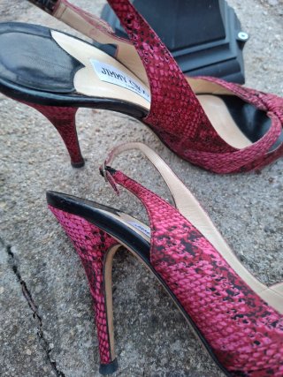 Sandalias Jimmy Choo Rosa Piel Serpiente