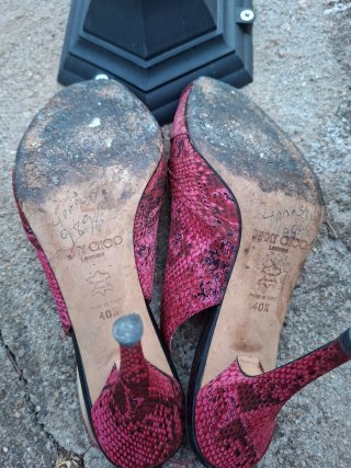 Sandalias Jimmy Choo Rosa Piel Serpiente