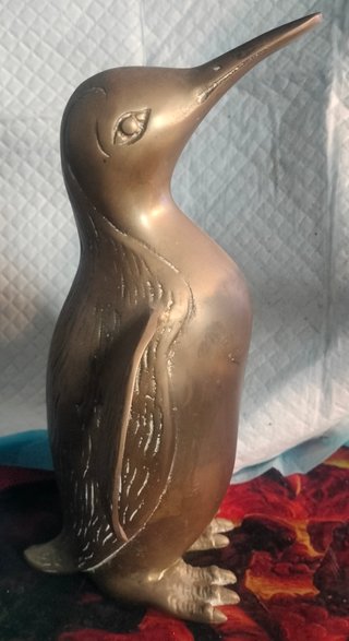 Pingüino Bronce Vintage Años 50-60 28cm de alto