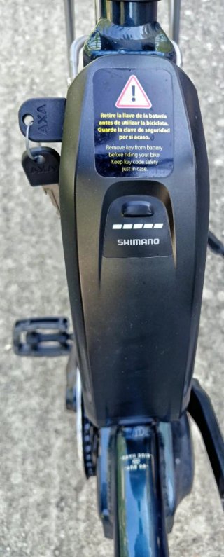 Bicicleta Eléctrica con Cesta Amarilla