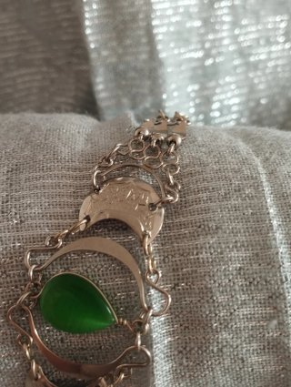 Pulsera Boho Alpaca Ojo de Gato Verde