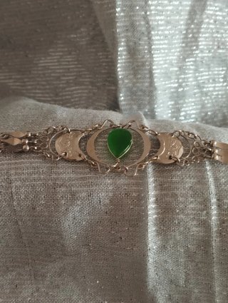 Pulsera Boho Alpaca Ojo de Gato Verde