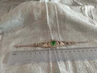 Pulsera Boho Alpaca Ojo de Gato Verde