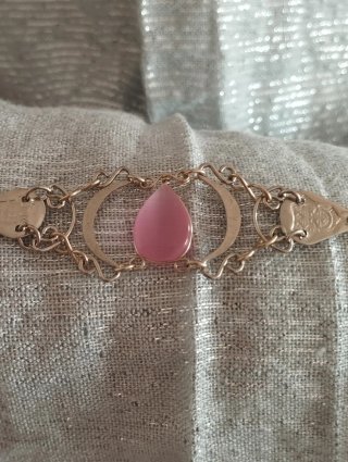 Pulsera Boho Alpaca Cuarzo Rosa