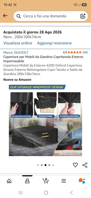 Copertura per mobili da esterno OLEVOLT