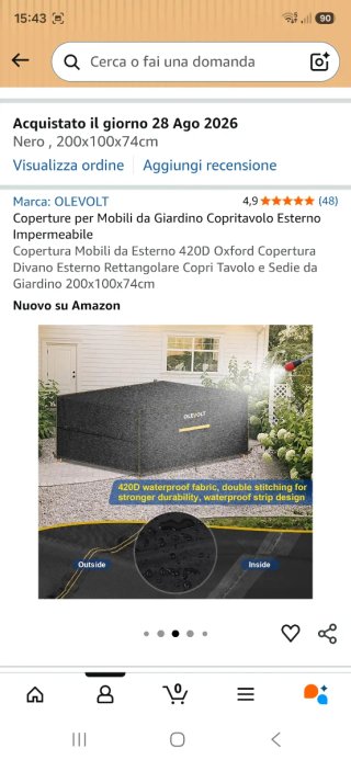 Copertura per mobili da esterno OLEVOLT