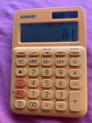 Calculadora Casio MS-20UC Amarillo Naranja