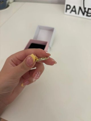 Anillo Pandora Cenicienta Azul y Dorado