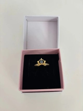 Anillo Pandora Cenicienta Azul y Dorado