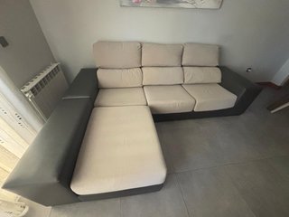 Sofá chaise longue 3 plazas beige