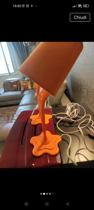 Coppia Lampade Vintage Lumi Arancio