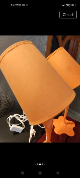Coppia Lampade Vintage Lumi Arancio