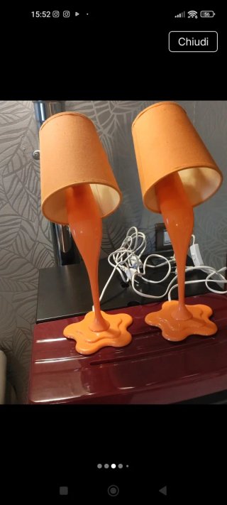 Coppia Lampade Vintage Lumi Arancio
