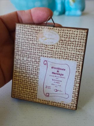 Miniatura quadro legno con oro