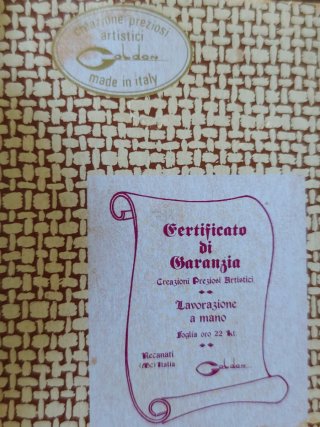 Miniatura quadro legno con oro