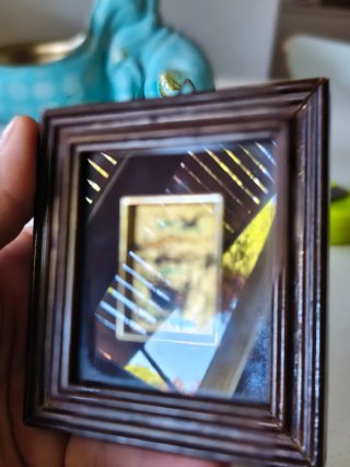 Miniatura quadro legno con oro