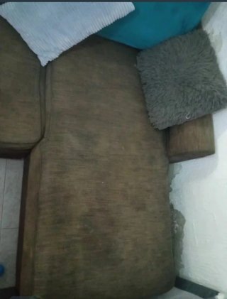 Sofá Chaiselongue Cama Marrón con arcón