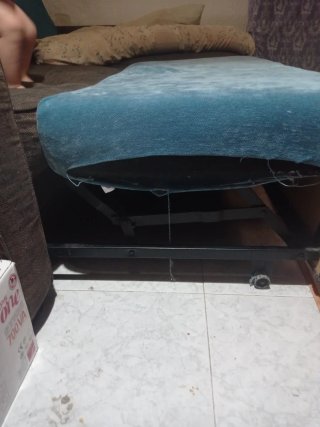 Sofá Chaiselongue Cama Marrón con arcón