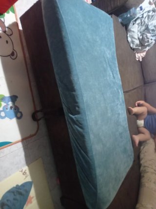 Sofá Chaiselongue Cama Marrón con arcón