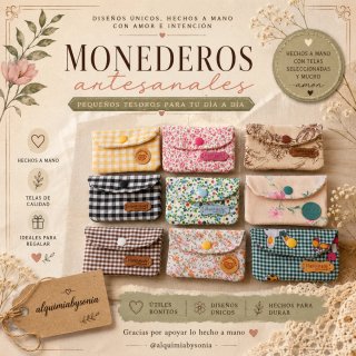 Monedero pequeño cuadros vichy
