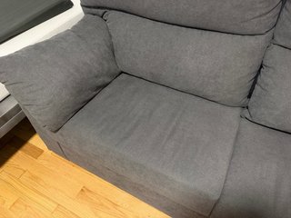 Sofá 2 plazas gris tela URGE