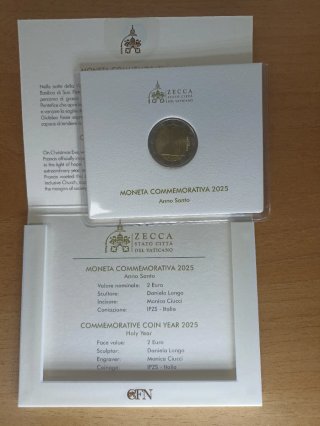 Moneda 2 euros Vaticano 2025 Jubileo