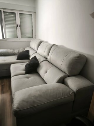 Sofá Chaiselongue Gris claro,microfibra antimancha