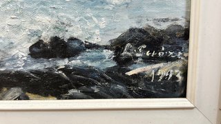 Pintura oleo paisaje marino ASTURIANO