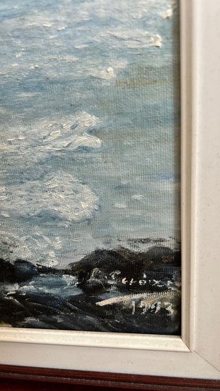Pintura oleo paisaje marino ASTURIANO