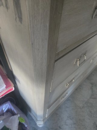 Cómoda vintage de madera y mármol