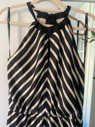 Vestido seda Liu Jo rayas blanco y negro